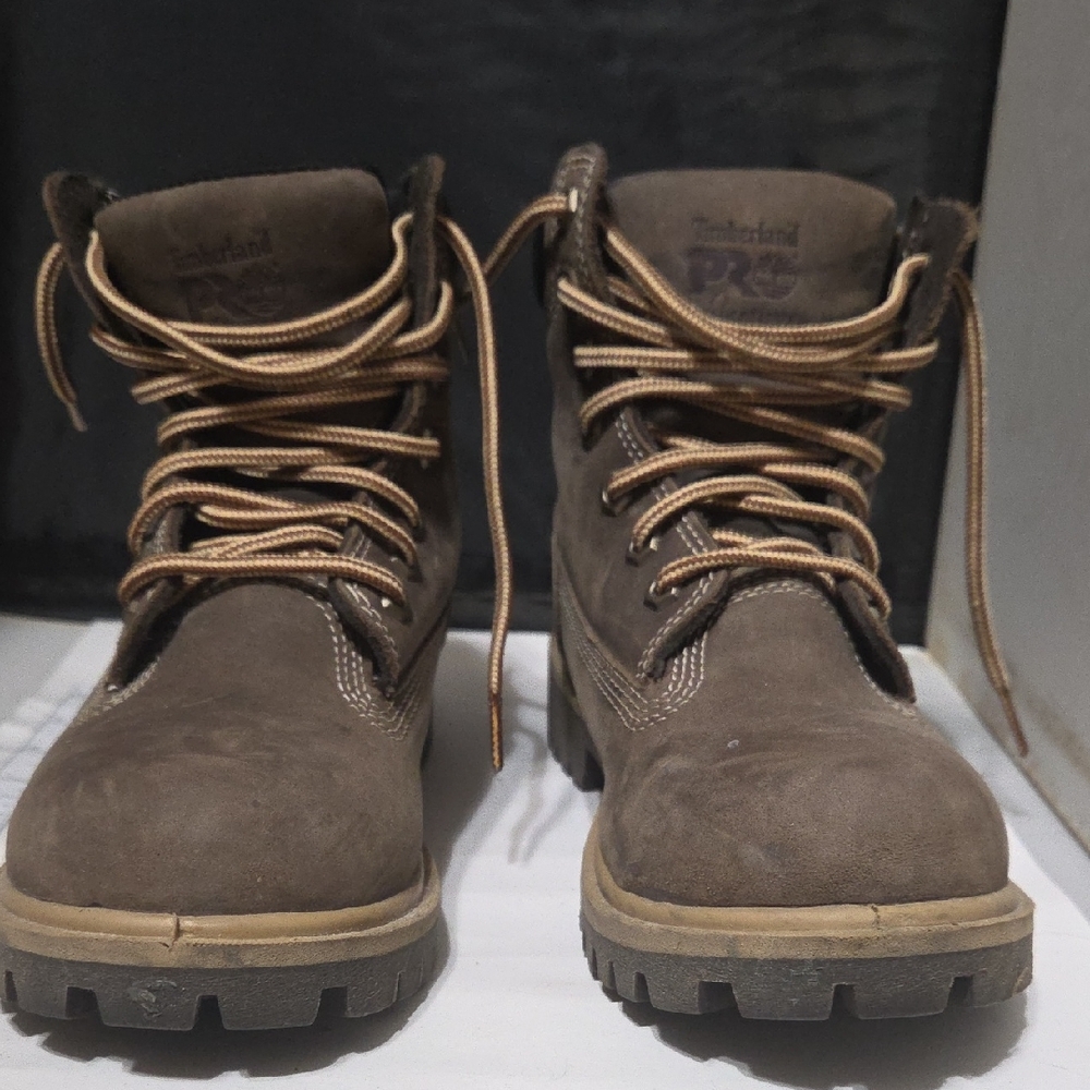 Timberland Womens Steel Toe  Pro Antifatigue Waterproof Dark Brown Lace-Up Boots